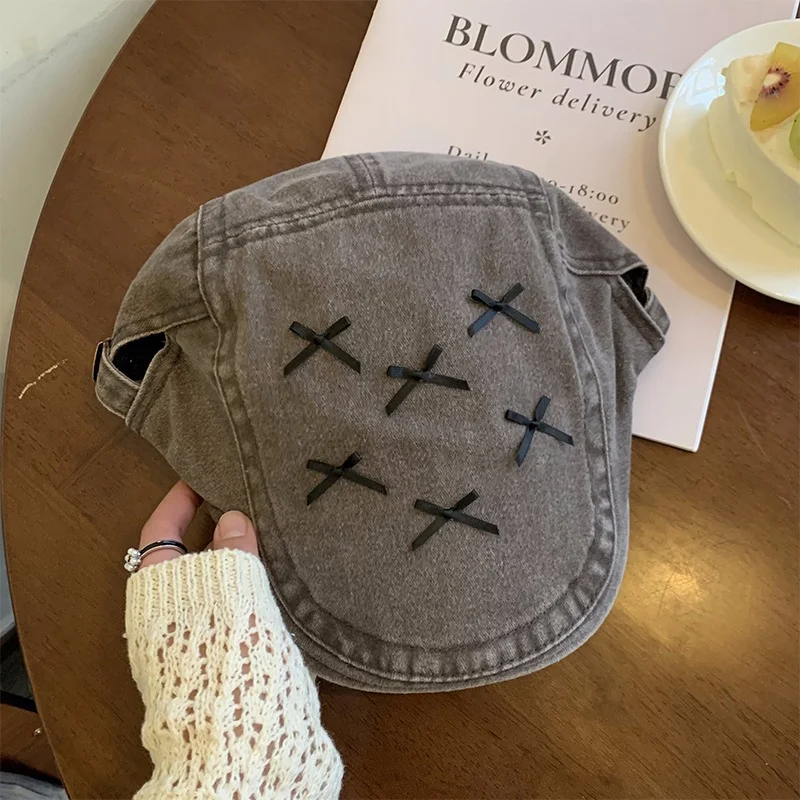 Bow Advance Hats Casual Face Peaked Cap Beret