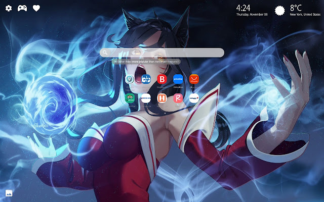 Ahri LoL Anime Wallpaper HD New Tab