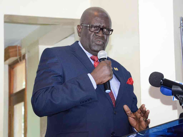 Education CS Prof. George Magoha during the launch of the Form One selection at KICD,Nairobi on December 2nd 2019./DOUGLAS OKIDDY