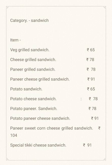 Sandwich Grill Point menu 