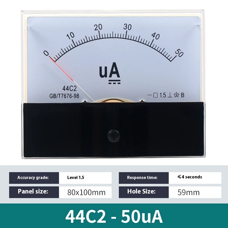 44C2 Strujni merač DC sa pokazivačem, mehanički pločasti merač. Meri 1A, 2A, 3A, 30A, 5A, 50A, 100uA. Za precizna merenja jednosmerne struje.