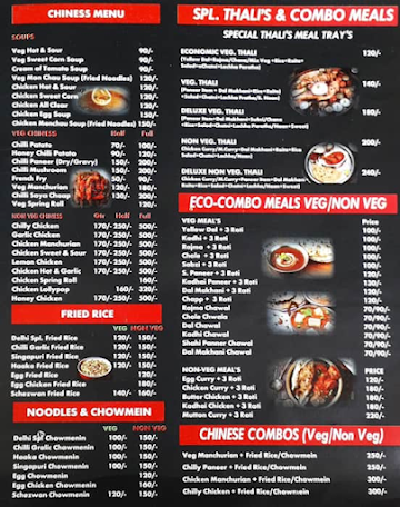 Delhi Darbar Dhaba menu 