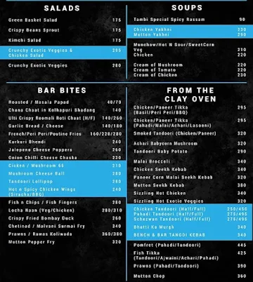 Bench & Bar menu 