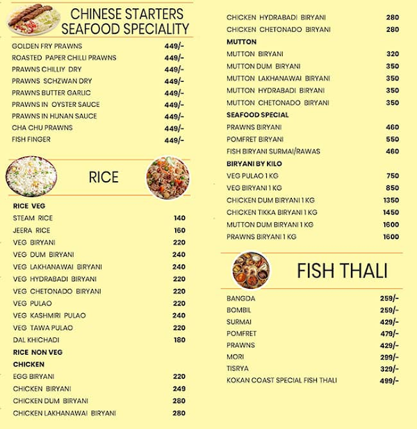 Kokan Coast menu 