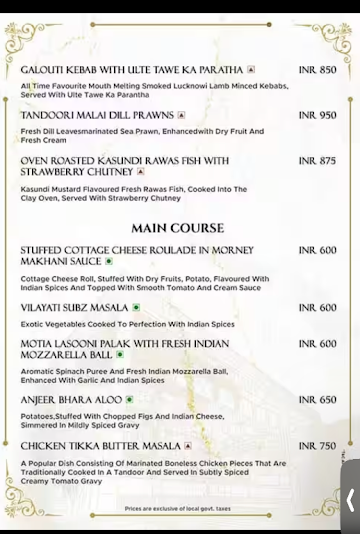 The Solitaire - Kohinoor Continental Hotel menu 