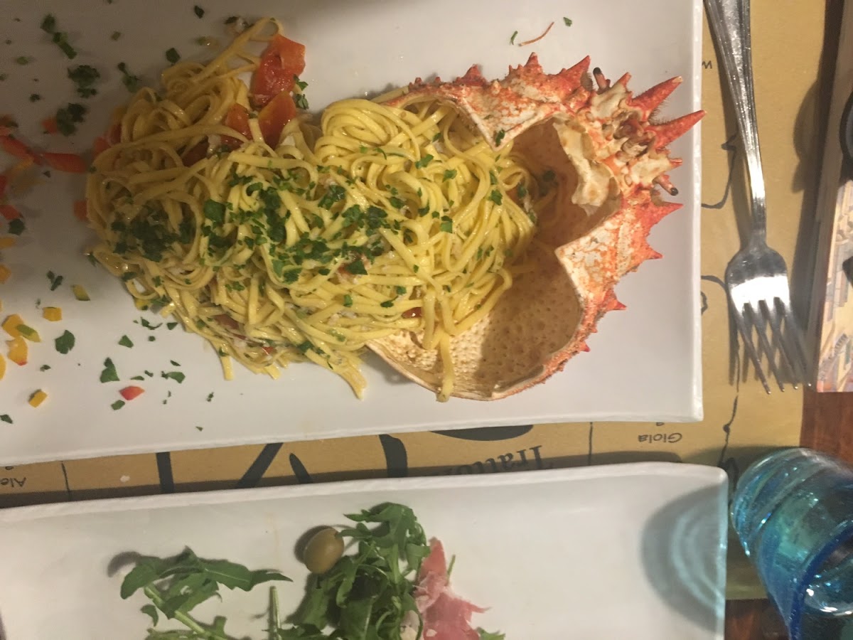 Tagliatelle with spider crab