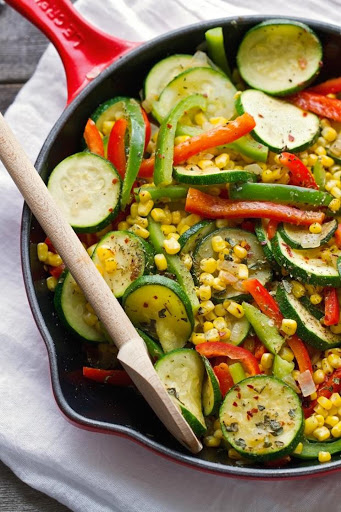 Zucchini and Corn Saute | Just A Pinch Recipes