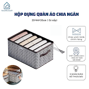 Hộp Vải Đựng Quần Áo Chia Ngăn, Khay Đựng Đồ Lót, Tất Vớ, Có Nắp Gấp Gọn Tiện Lợi - Hàng Chính Hãng Miniin