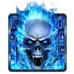 Blue Fire Skull Keyboard Apk