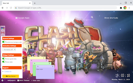 Clash of Clans Wallpapers New Tab Extension