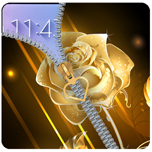 Download Golden Rose Zipper Lockcreen: Rose lock screen For PC Windows and Mac