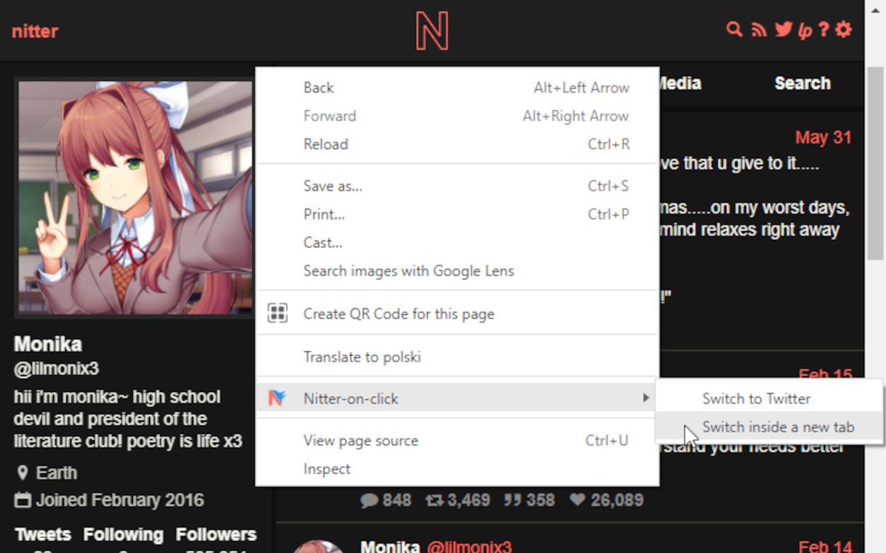 Nitter-on-click Preview image 5