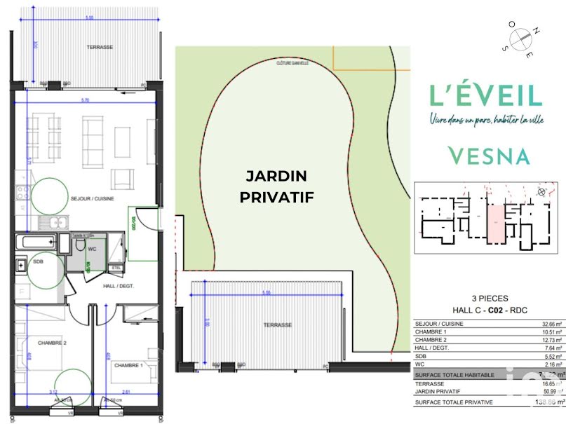 Vente appartement 3 pièces 71 m² à Annecy (74000), 523 000 €