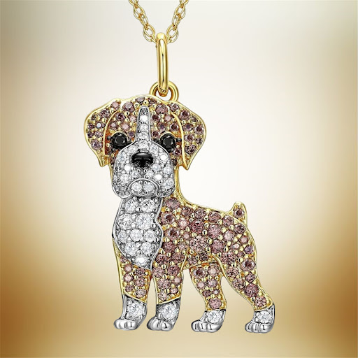 Title 2, Cute Boxing Dog Pendant Necklace Environmental ...