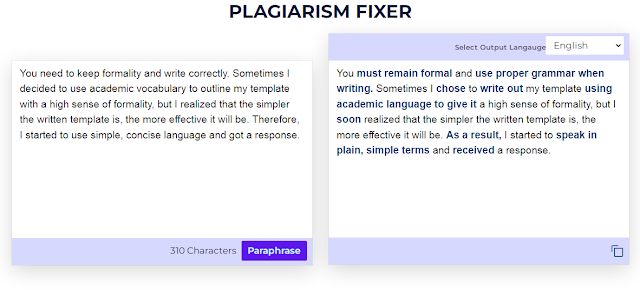 Plagiarism-Fixer.com website screenshot