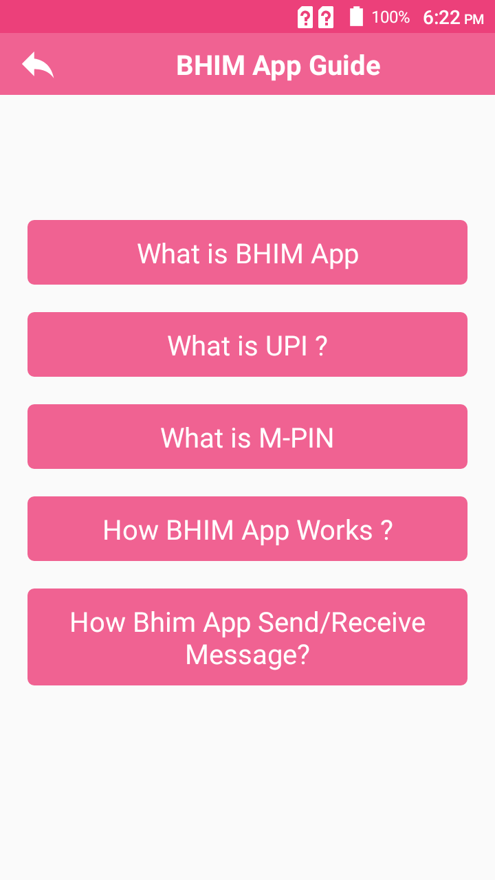 BHIM UPI GUIDE Screen 1