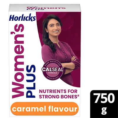 Womens Horlicks Health & Nutrition Drink - No Added Sugar, Caramel Flavour