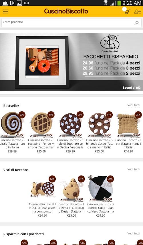 Android application Cuscino Biscotto screenshort