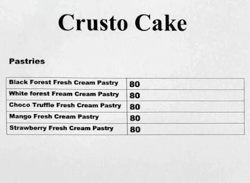 Crusto Cake menu 