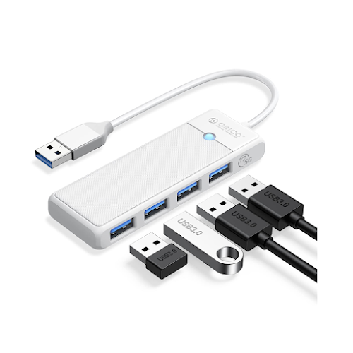 Bộ chia/ Hub USB ra 4 cổng USB 3.0 Orico PAPW4A-U3-015-WH-EP (Trắng)