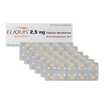 Eliquis Apixaban 2.5 mg BMS Caja x 60 Tabletas  