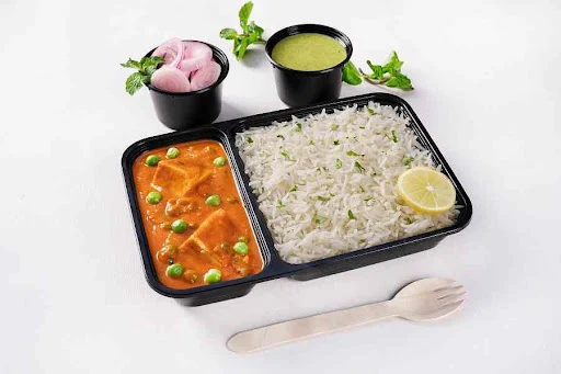 Matar Paneer Rice Meal