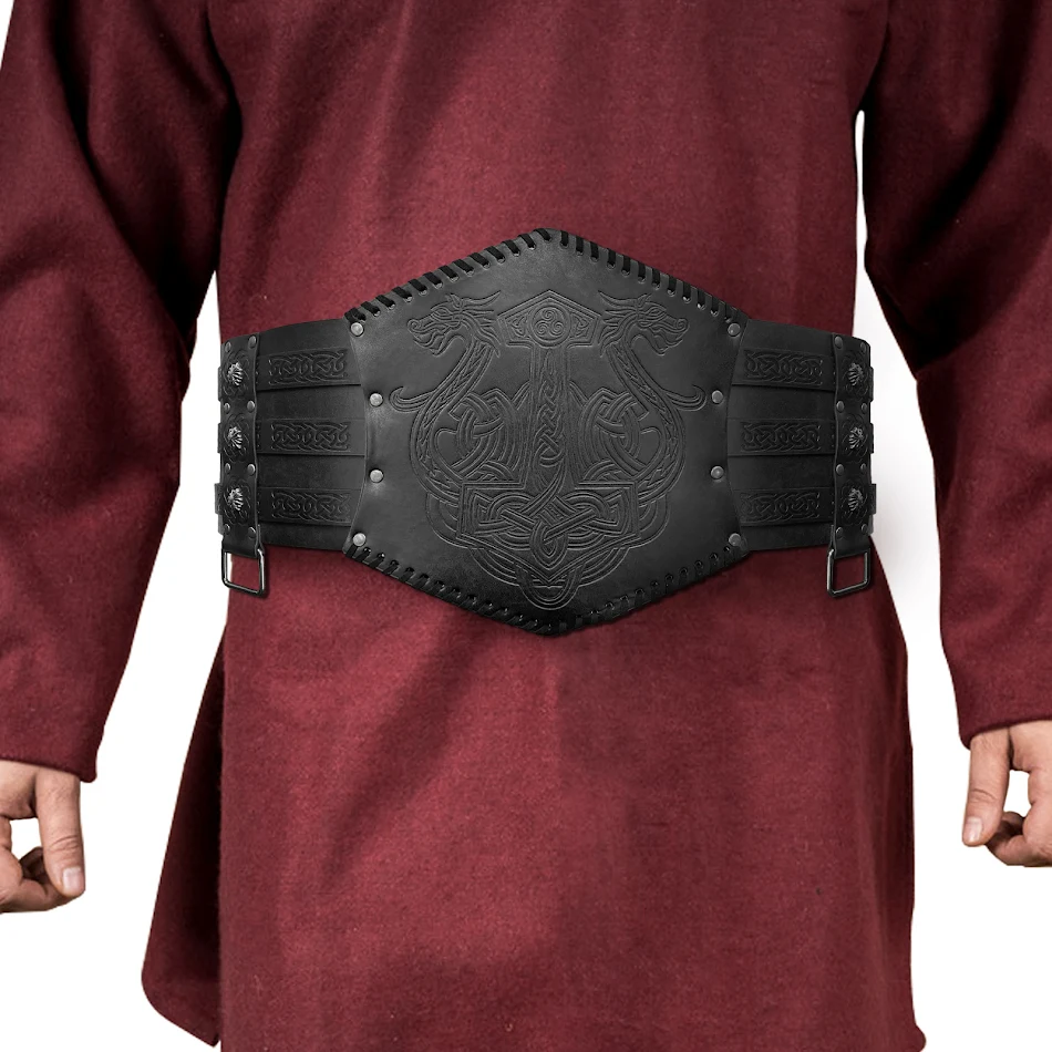 Nordic Viking Style Embossed Wide Belt