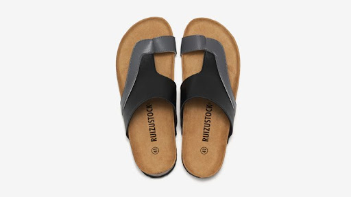 Title 4, Summer Mens Cork Flip Flops Color Matching Bea...
