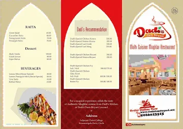 Dadi's Kitchen, lakkasandra menu 