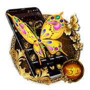 3D Luxury Golden Butterfly Launcher Theme  Icon