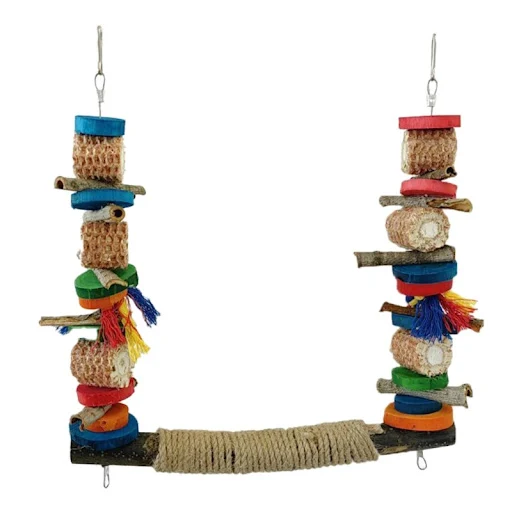 Bird Swing for Cage Parrot Perch Natural Wood Stand Bird Toy Parakeet Chew Toy Wood Blocks for Small Parakeet Cockatiels