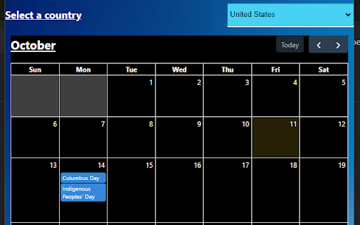 World Holiday Calendar Preview 1