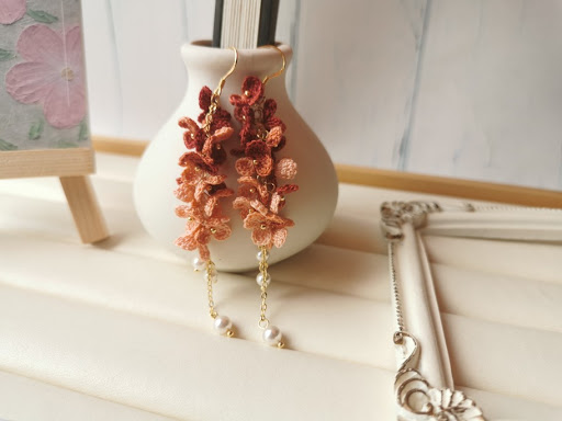 Title 14, Handmade Lace Thread Micro Crochet Crushed Flow...