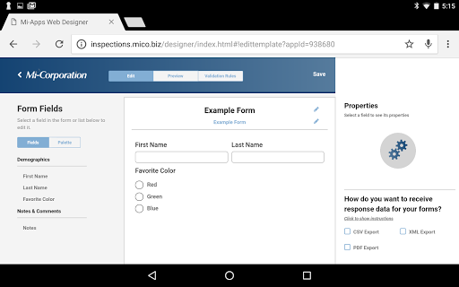 Mi-Inspections with NextGen Designer