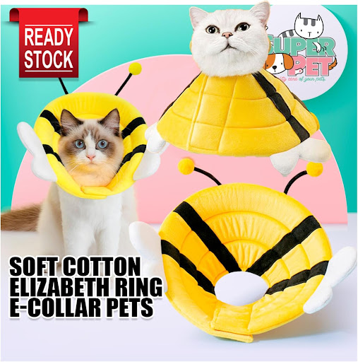 Title 3, Soft and Breathable Cat Cone Collar with Cute B...