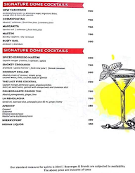 The Dome menu 1