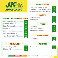 Jumboking Indian Burger menu 1