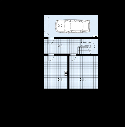 L-85 szkielet drewniany - Rzut piwnicy