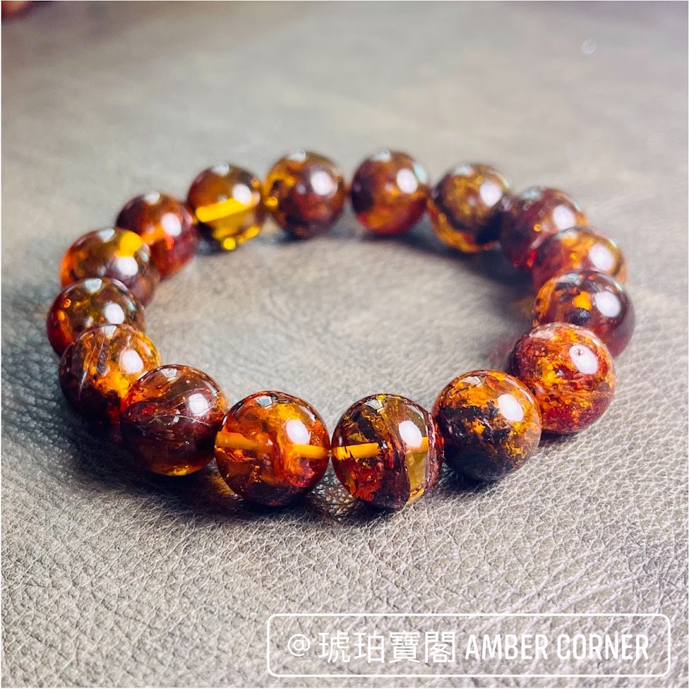 德國爆花琥珀手串 12 4mm 琥珀寶閣 Amber Corner