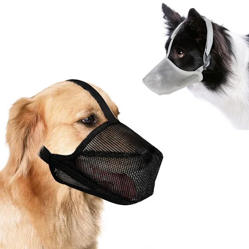 Anti Barking Pet Dog Muzzle Adjustable Mesh Breathable Pet Mouth Muzzles Mask For Dogs Mouth Cover Nylon Straps Dog Acce