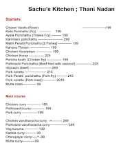 Sachu's Kitchen Thani Nadan menu 3