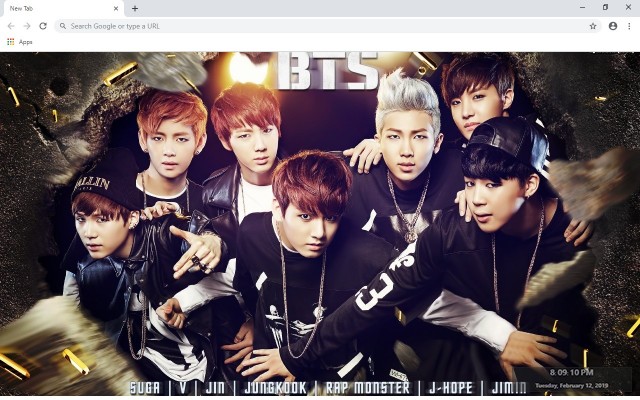 BTS Bangtan Boys New Tab Theme