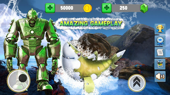 Robot Shark Attack Game 2019:Angry Shark Games 1.0 APK + Mod (المال غير محدود) إلى عن على ذكري المظهر