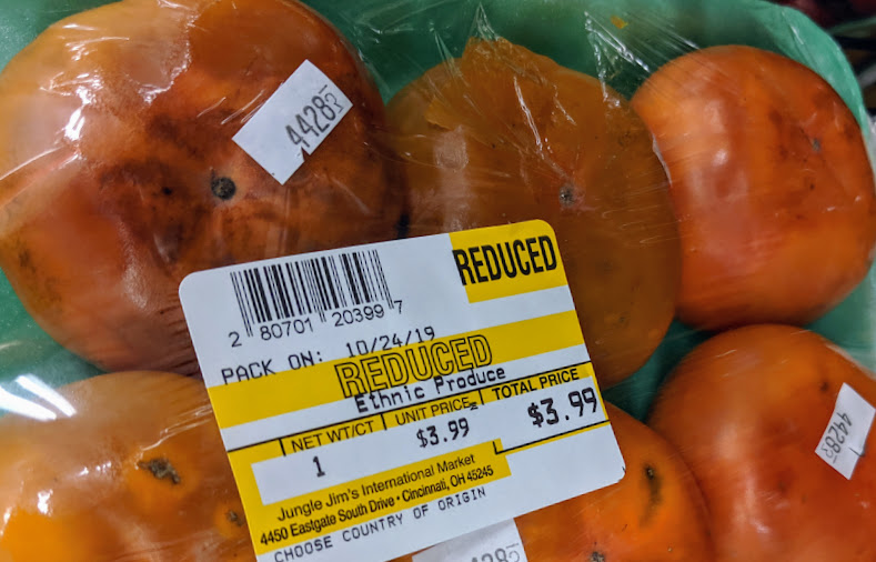 Clearance persimmons from Jungle Jims.