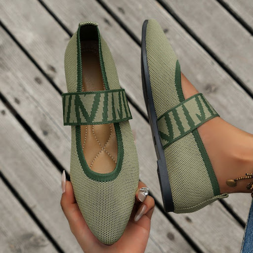 Title 6, New Flying Woven Shallow Mouth Pointed Flat Shoes