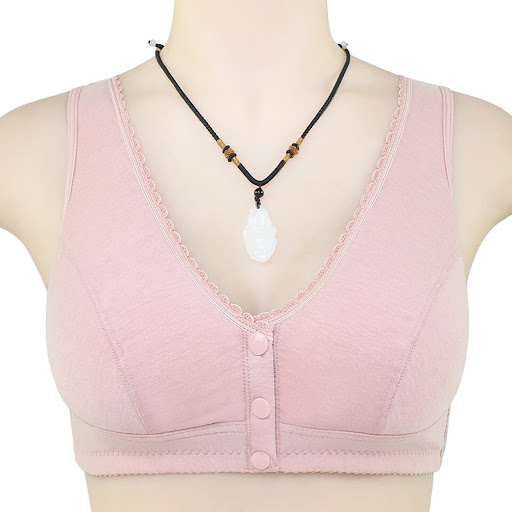 Title 10, Cotton front button bra without steel ring, fea...