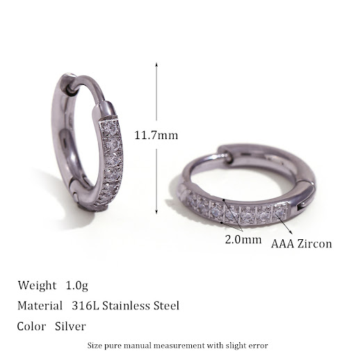 Title 17, Womens Fashion Titanium Steel Rounded Edge Zir...