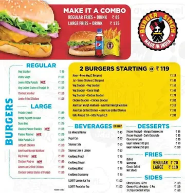 Burger Singh - Big Punjabi Burgers menu 