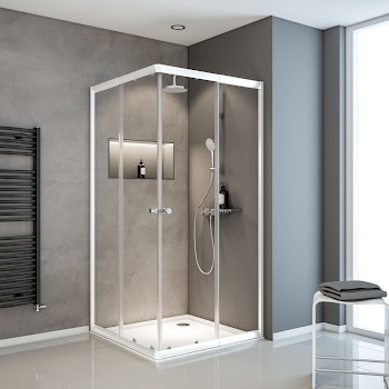 Aica porte de douche noir mat 100 x195cm porte de douche avec l