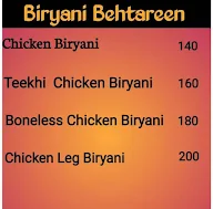 Biryani Behtareen menu 1